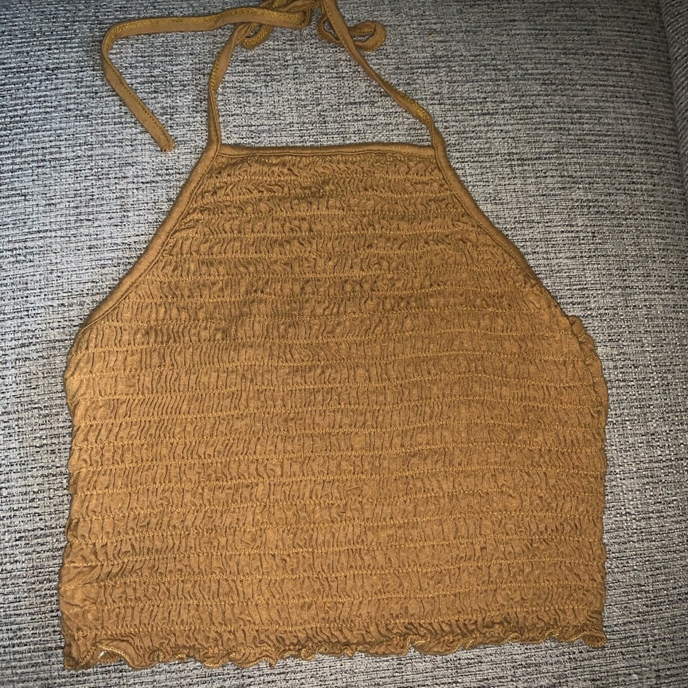Mustard tanish colored crop top